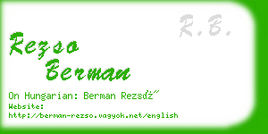 rezso berman business card